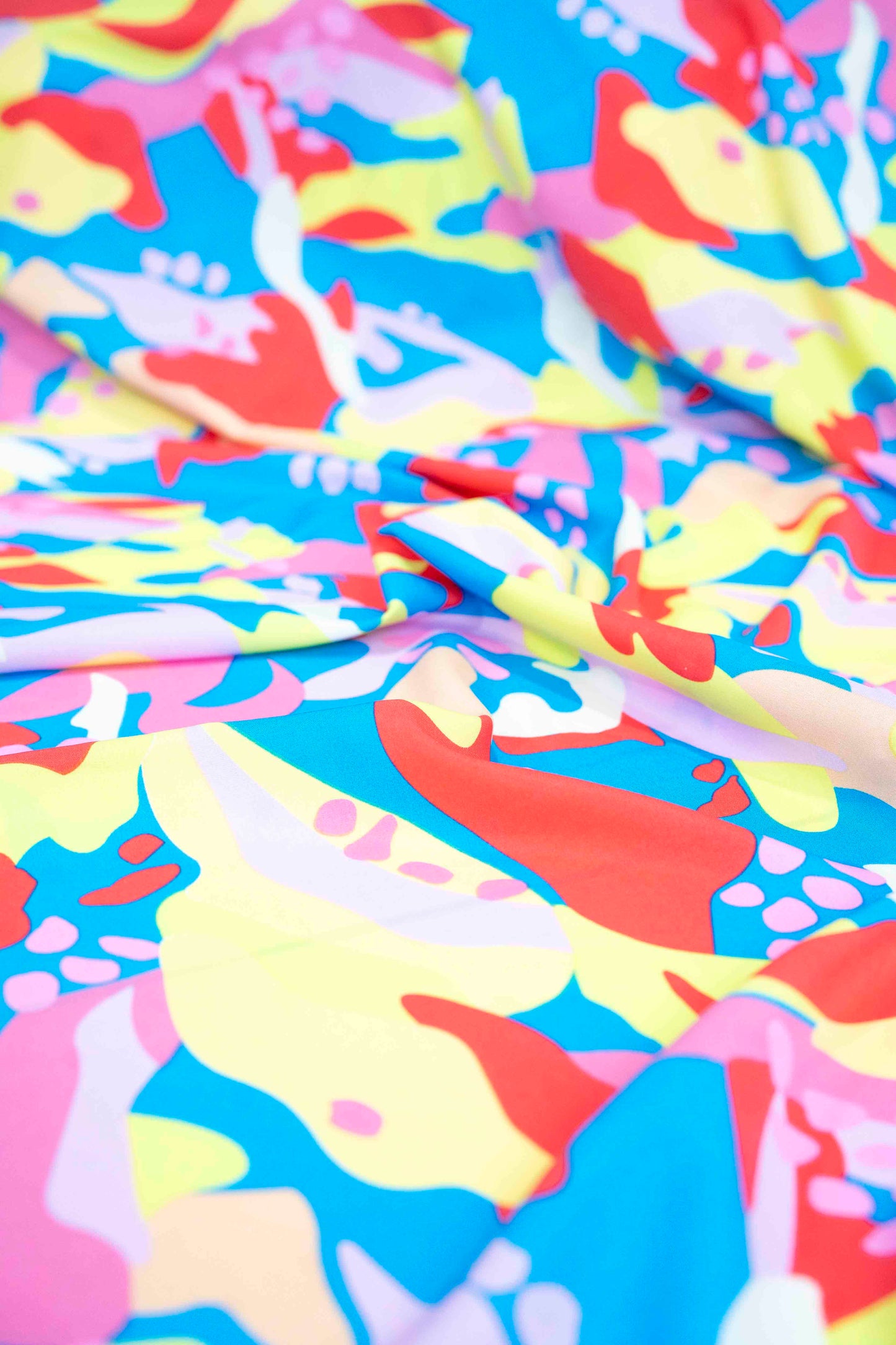 Abstract Colorful Print Rayon Challis Fabric by the Yard – Multicolor