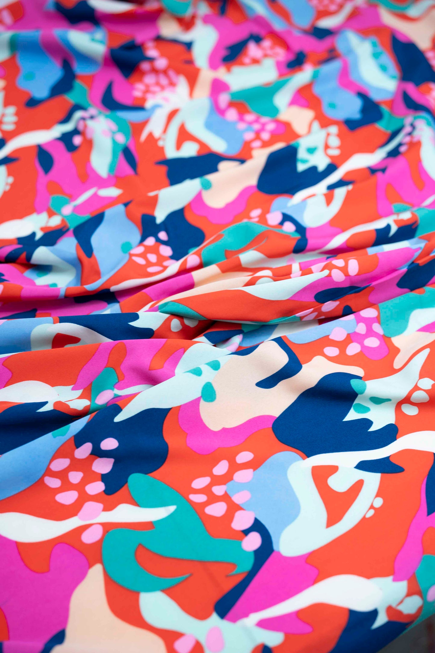 Abstract Organic Print Rayon Challis – Multicolor