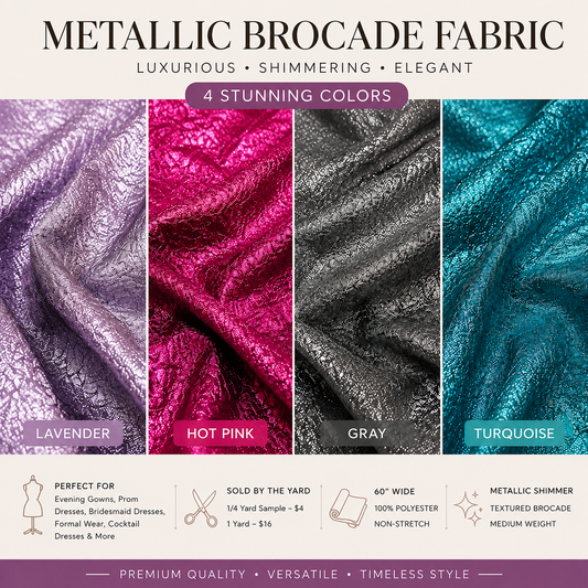 Metallic Crushed Brocade Fabric
