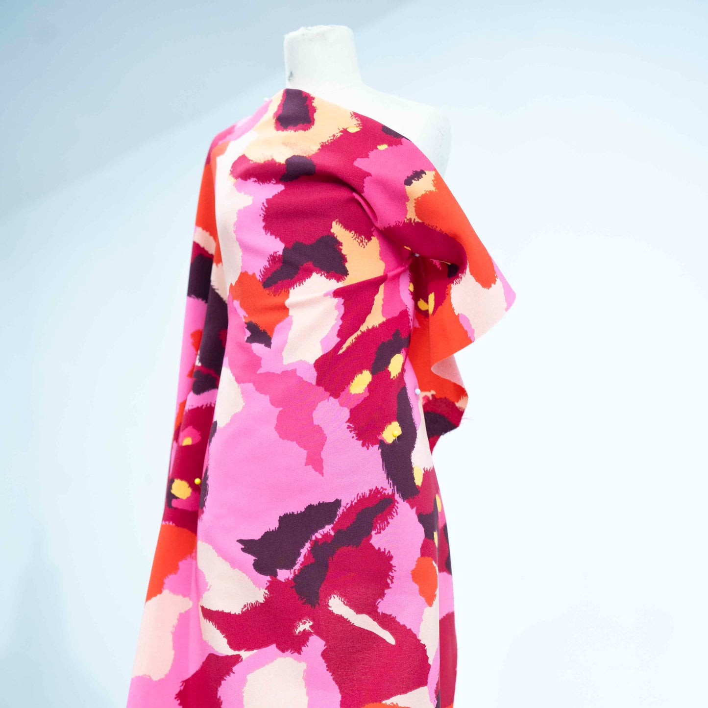 Abstract Print Rayon Challis Fabric by the Yard – Colorful Lightweight Flowy Dressmaking Fabric